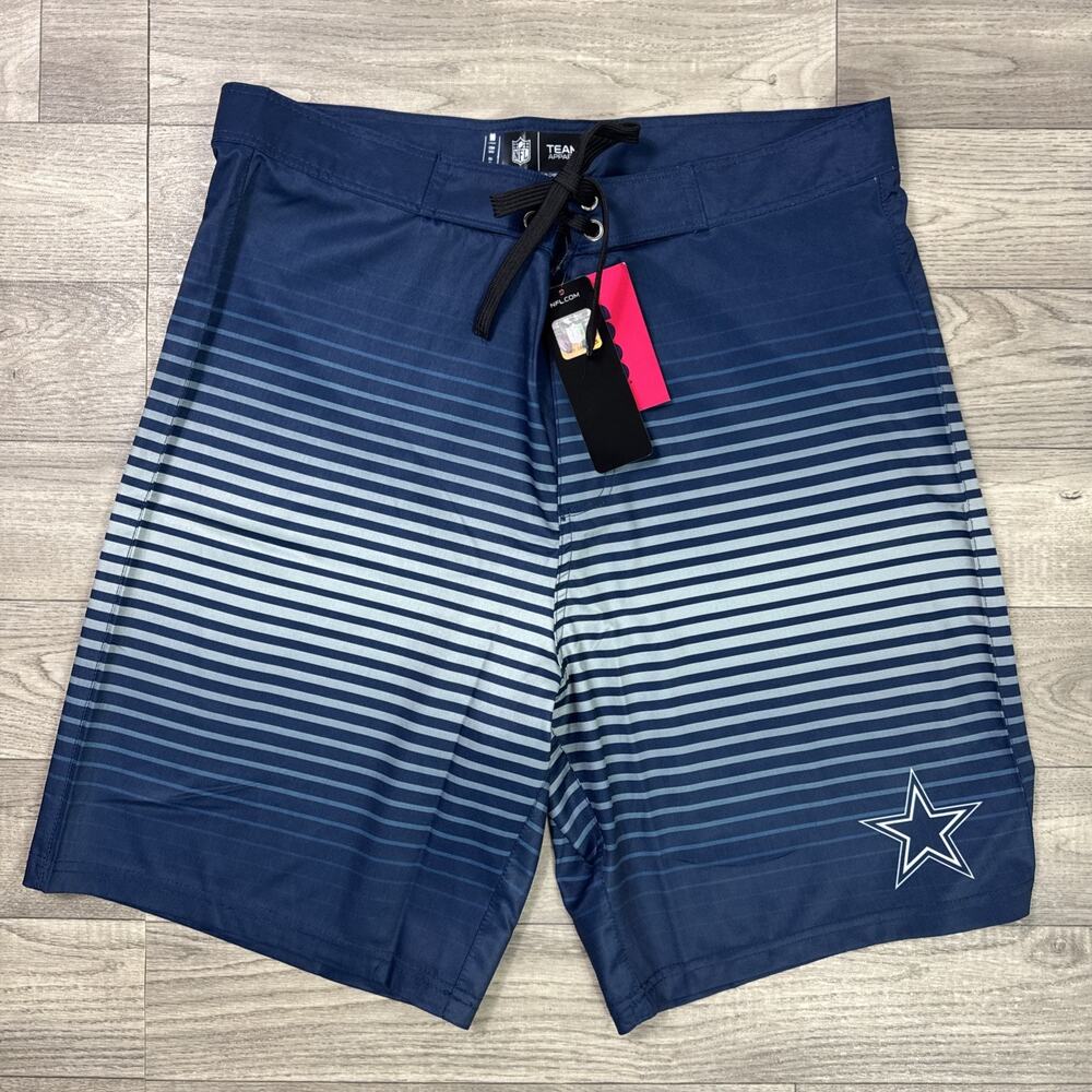 NFL Team Apparel Dallas Cowboys Swim Trunks Board Shorts Navy Blue sz M